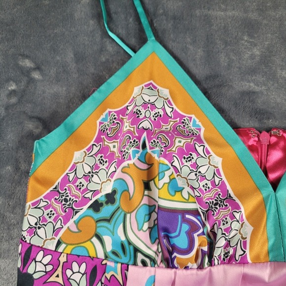 MIXIT Women's Floral Paisley Print Slip Dress Size 10 Boho Hippie Sexy - Picture 3 of 9